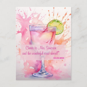 Carte Postale Fête de Bachelorette Toast à l'aquarelle personnal