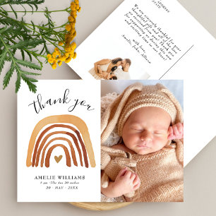 Carte Postale Fête de bébé arc-en-ciel bohème en terre cuite ora