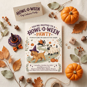 Carte Postale Fête de chiens Howl O Ween Déguisement de citrouil