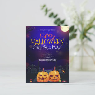 Carte Postale fête de costume d'Halloween, Terreur de la nuit d'