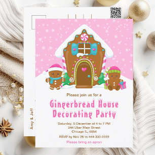 Carte Postale Fête de décoration de biscuits de Noël Rose Clair