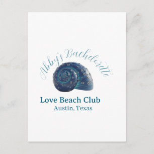 Carte Postale fête de fiançailles club de plage nom coquille de