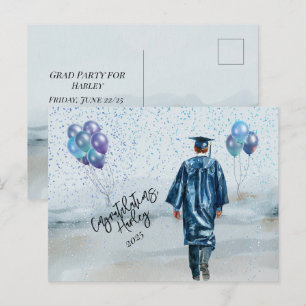 Carte Postale Fête de fin d'études Félicitations au fils