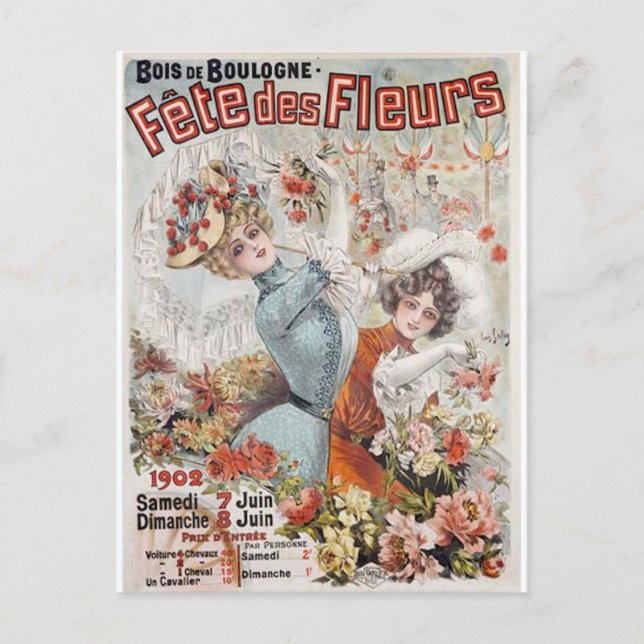 Carte Postale Fete de Fleurs (Devant)