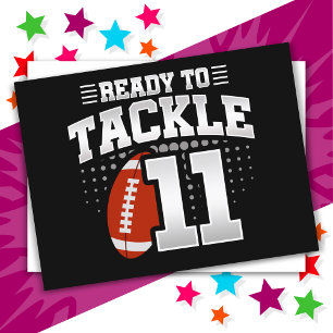 Carte Postale Fête de football à 11 ans avec tackle pour 11e ann