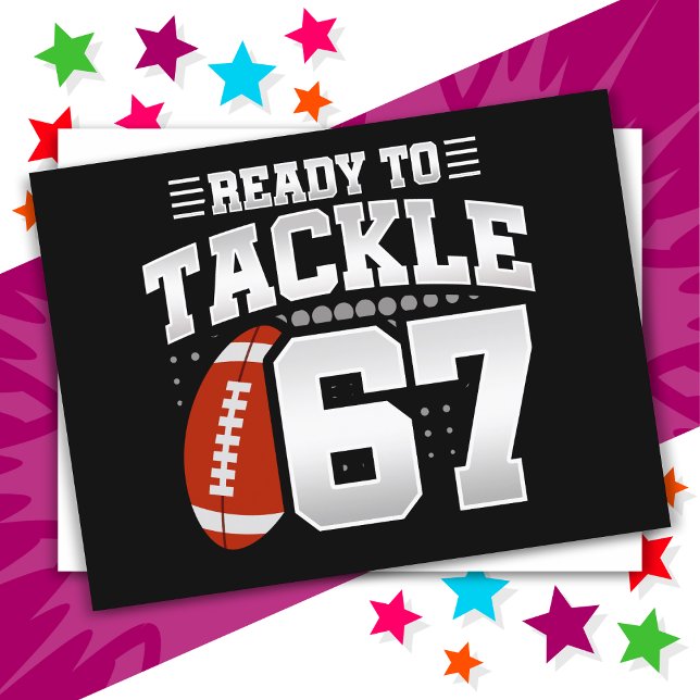 Carte Postale Fête de football à la mêlée à 67 ans 67e anniversa (Créateur téléchargé)