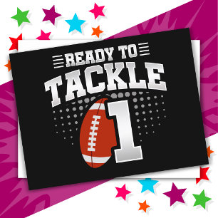 Carte Postale Fête de football à la tackle pour enfants de 1 an