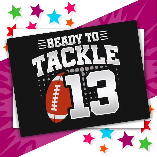 Carte Postale Fête de football à la tackling pour les 13 ans 13e (Créateur téléchargé)