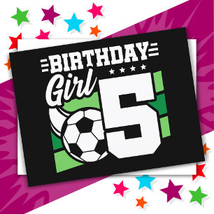 Carte Postale Fête de football de 5 ans 5e anniversaire fille