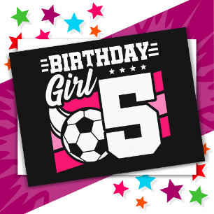 Carte Postale Fête de football de 5 ans 5e anniversaire fille