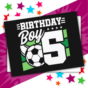 Carte Postale Fête de football de 5 ans 5e anniversaire garçon