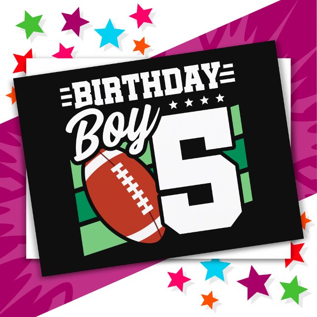 Carte Postale Fête de football de 5 ans Thème 5e anniversaire ga (Créateur téléchargé)
