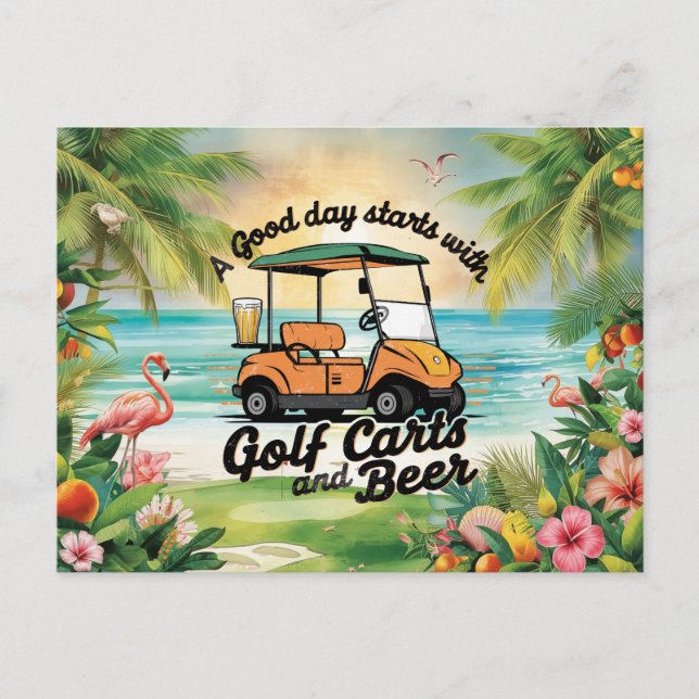 Carte Postale Fête de golf en Floride citation drôle pour golfeu (Devant)