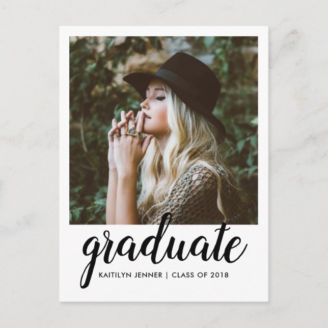 Carte Postale Fête de graduation en typographie | Enregistrer la (Devant)