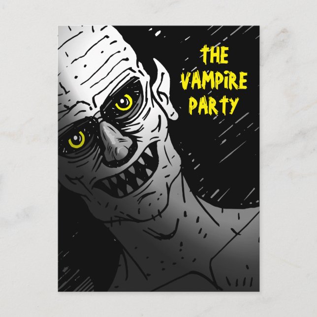 Carte Postale Fête de Halloween Vampire Flippante (Devant)