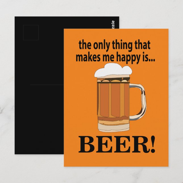 Carte Postale Fête de la bière Boire drôle (Devant / Derrière)