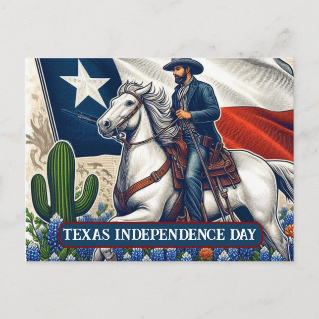 Carte Postale Fête de la liberté du Texas : le Jour de l'Indépen (Devant)