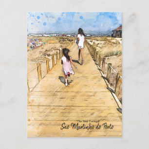 Carte Postale Fête de la plage - Sao Martinho Do Porto-Portugal