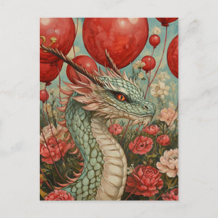 Carte Postale Fête de la Saint-Valentin au ballon de dragon