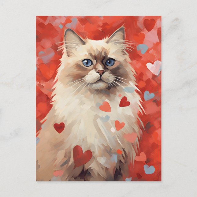 Carte Postale Fête de la Saint Valentin de Birman cat (Devant)