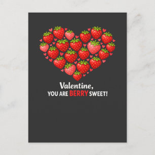 Carte Postale Fête de la Saint-Valentin Enfants Fraise Sucrée