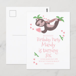 Carte Postale Fête de la Saint-Valentin Paresseux Fête d'anniver