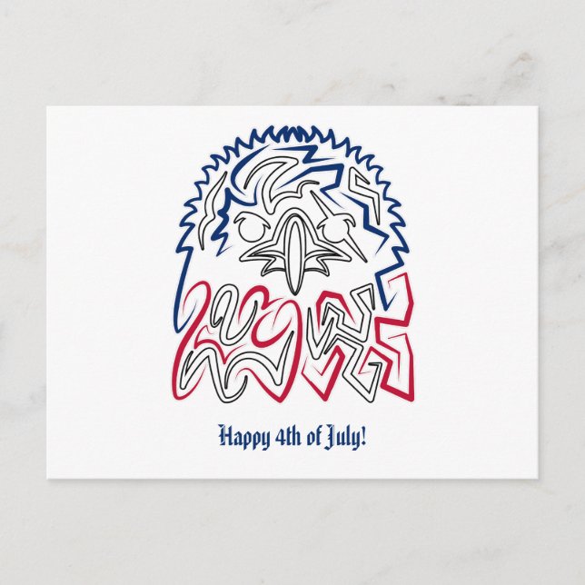 Carte Postale Fête de l'Indépendance Aigle américain (Devant)
