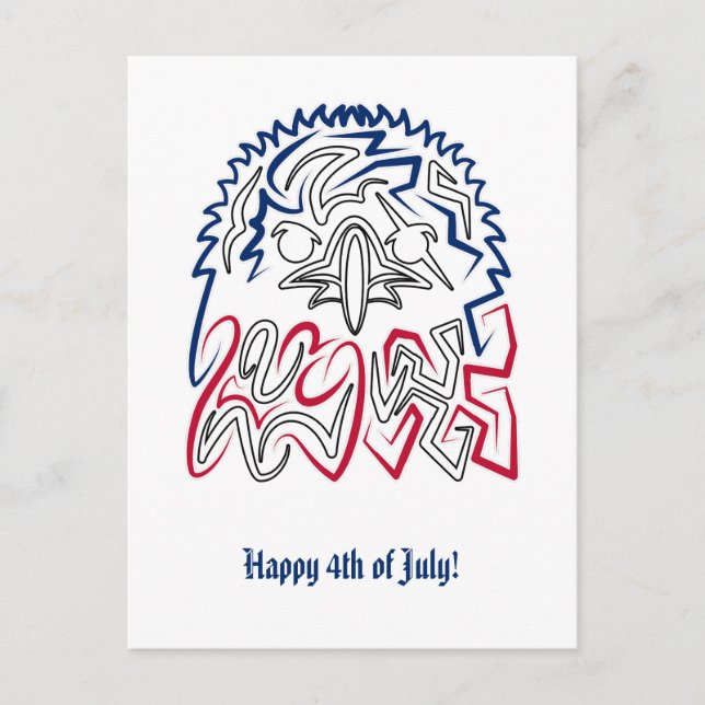 Carte Postale Fête de l'Indépendance Aigle américain (Devant)