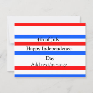 Carte Postale Fête de l'indépendance des bandes bleues rouges 4 