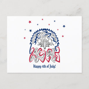 Carte Postale Fête de l'Indépendance Étoiles d'aigle américain