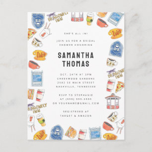 Carte Postale Fête de mariage avec aquarelle Gilmore Girls