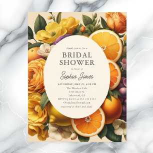 Carte Postale Fête de mariage Citrus Vibrant Bloom Cottagecore