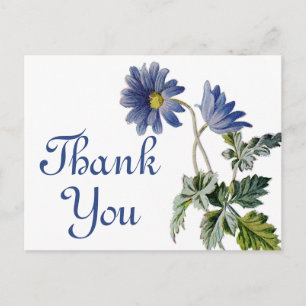 Carte Postale Fête de mariage floral Fleurs de marguerite bleue