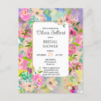 Carte Postale Fête de mariage florale lumineuse