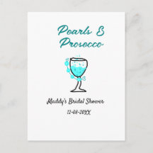 Fête de mariage perles et prosecco nom bleu noir 