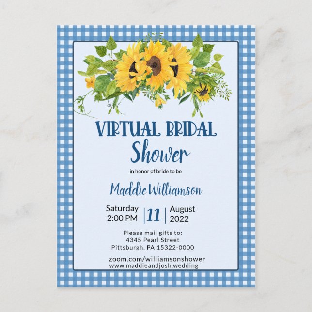 Carte Postale Fête de mariage virtuel Floral rustique de campagn (Devant)