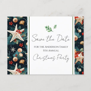 Carte Postale Fête de Noël de famille Nautique Enregistrer la da