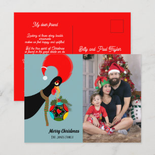 Carte Postale Fête de Noël des coq portugais