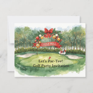 Carte Postale Fête de Noël du golf sur la mise en vert