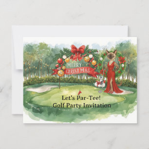 Carte Postale Fête de Noël du golf sur la mise en vert