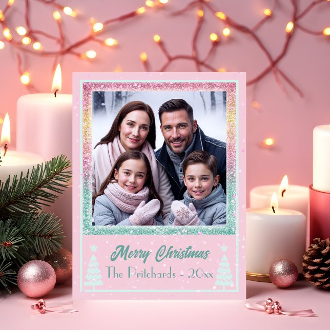 Carte postale Fête de Noël étincelante (Front)