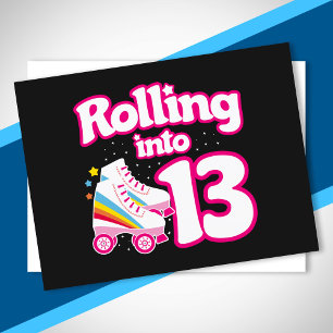 Carte Postale Fête de patin à roulettes pour enfants - 13e anniv