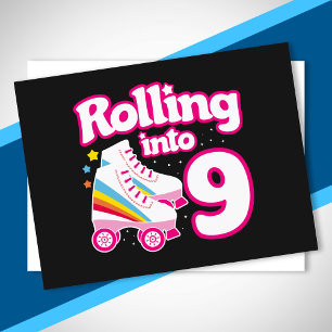Carte Postale Fête de patin à roulettes pour enfants - 9e annive