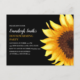 Carte Postale Fête de pendaison de crémaillère Maison Tournesol