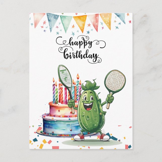 Carte Postale Fête de Pickleball   Anniversaire (Devant)