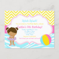 Fête de piscine pour fille afro-américaine