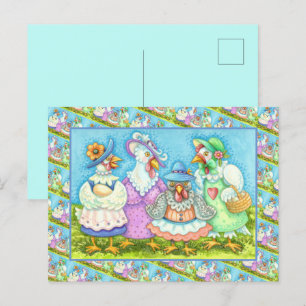 Carte Postale FÊTE DE POULES, AMIS À PLUMES DE CAMPAGNE Drôle