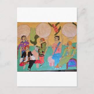 Carte Postale Fête de pyjama de chat