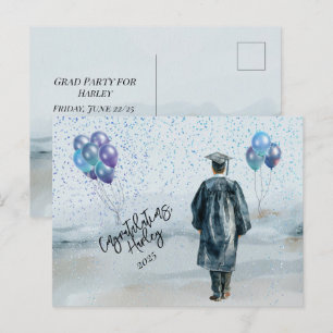 Carte Postale Fête de Remise des Diplômes Fils Félicitations