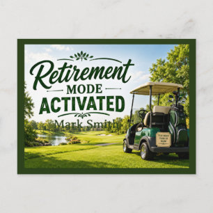 Carte Postale Fête de RETRAITE DE GOLF sur le green